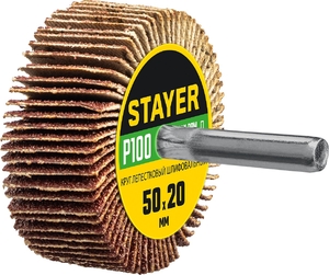 Лепестковый веерный круг на шпильке STAYER P100 50x20 мм 36607-100
