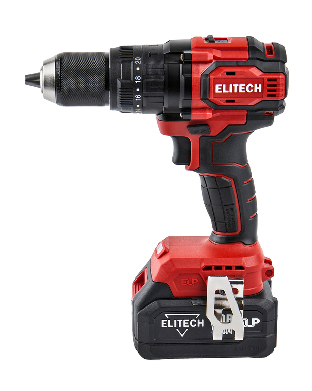 Шуруповерт аккумуляторный Elitech ДА 20УБЛ2 (20В, 2Ач+4Ач, 70Нм) 205680