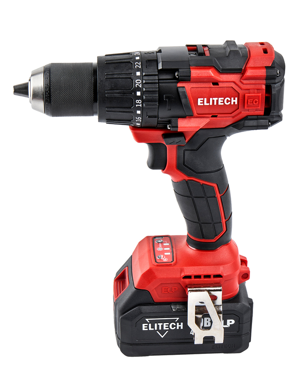 Шуруповерт аккумуляторный ELITECH ДА 21УБЛ2 (20В,120Нм, 2Ач+4Ач) 205683