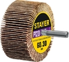 Лепестковый веерный круг на шпильке STAYER P120 60x30 мм 36608-120