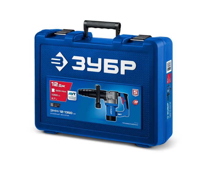 ЗУБР 1350 Вт, 12 Дж, Молоток отбойный SDS-Max ЗММ-12-1350 ВК профессионал