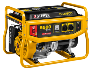 Генератор STEHER GS-6500, 5000 Вт, бензиновый
