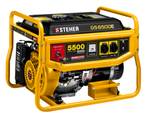 Генератор STEHER GS-6500Е, 5000 Вт, бензиновый, электрический стартер