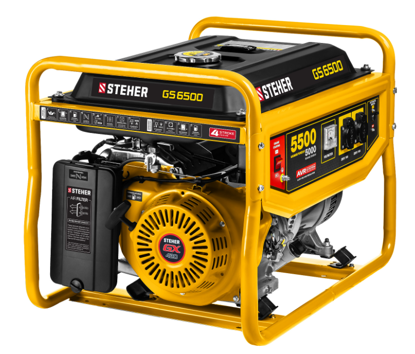 Генератор STEHER GS-6500, 5000 Вт, бензиновый