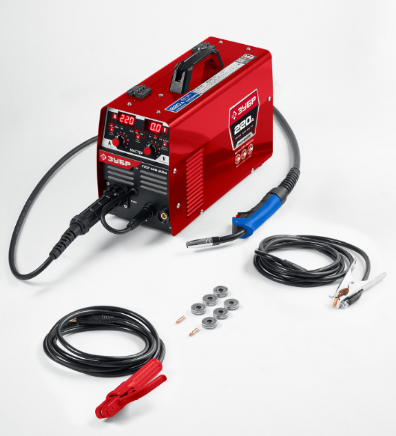 Полуавтомат сварочный ЗУБР ПСГ-М8-220, MIG / MAG, FCAW (без газа), MMA, TIG, инвертор