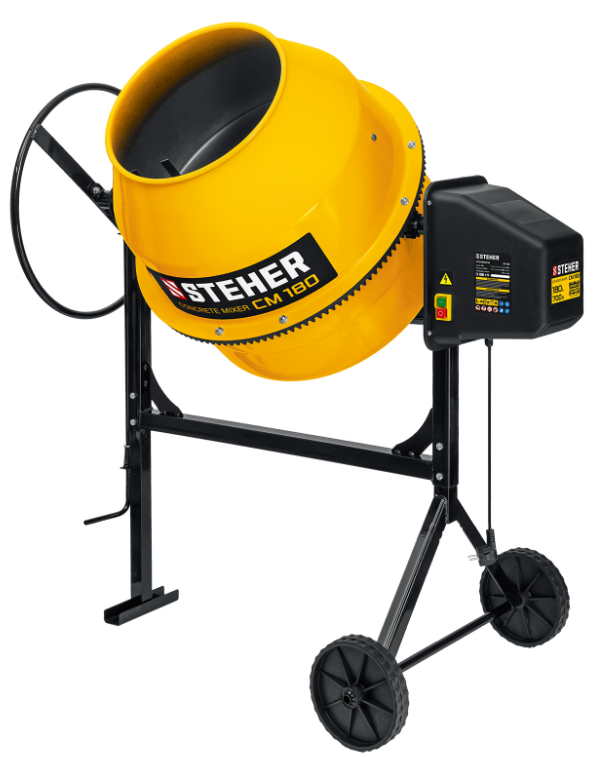 Бетономешалка STEHER CM-180, 700 Вт., 180 л., армированный полиамид