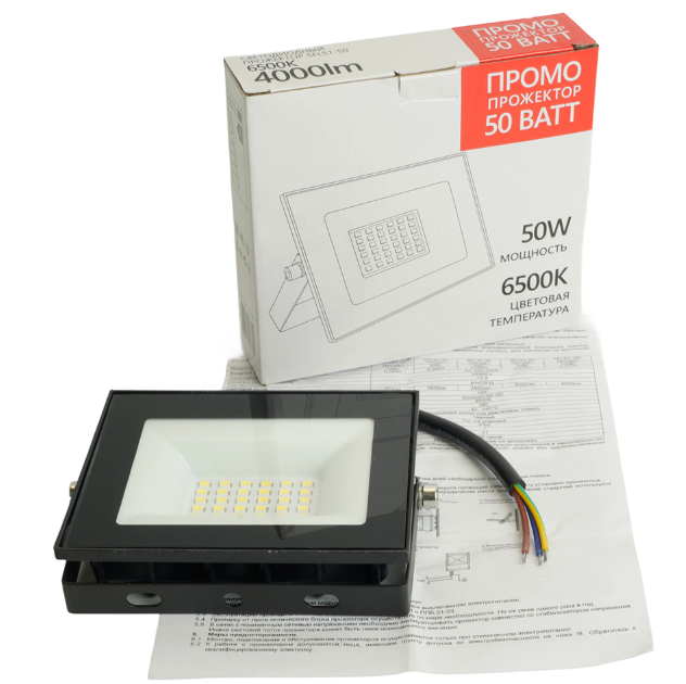 Прожектор FERON SAFFIT SFL51-50 светодиодный IP65 50W 6500K черный, 51194